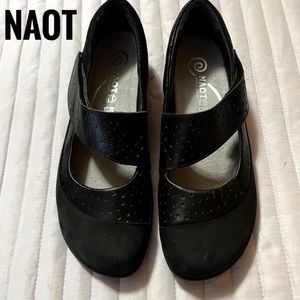 NAOT Aroha Mary Jane shoes. Black leather. Sz 38. NWOT.
